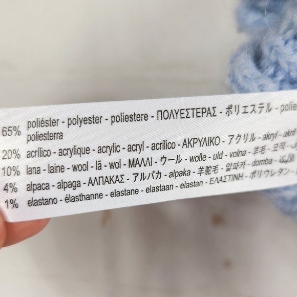Zara Cable Knit Sweater Vest Preppy Cozy Wool Alpaca Blend Light Blue Small - Picture 12 of 13